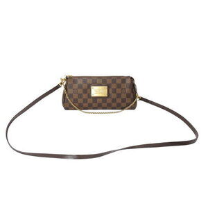 Louis Vuitton Damier Ebene Brown Eva Shoulder Bag Logo Crossbody